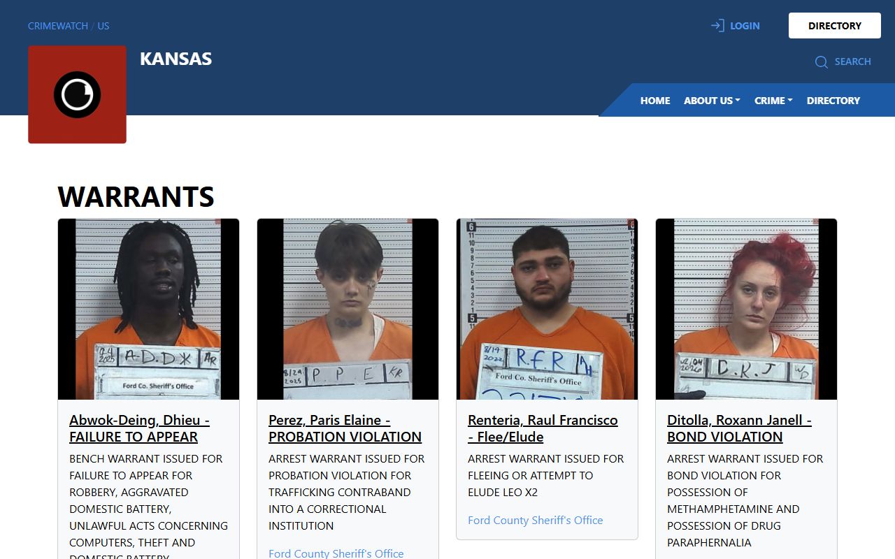 CRIMEWATCH Kansas warrants feed