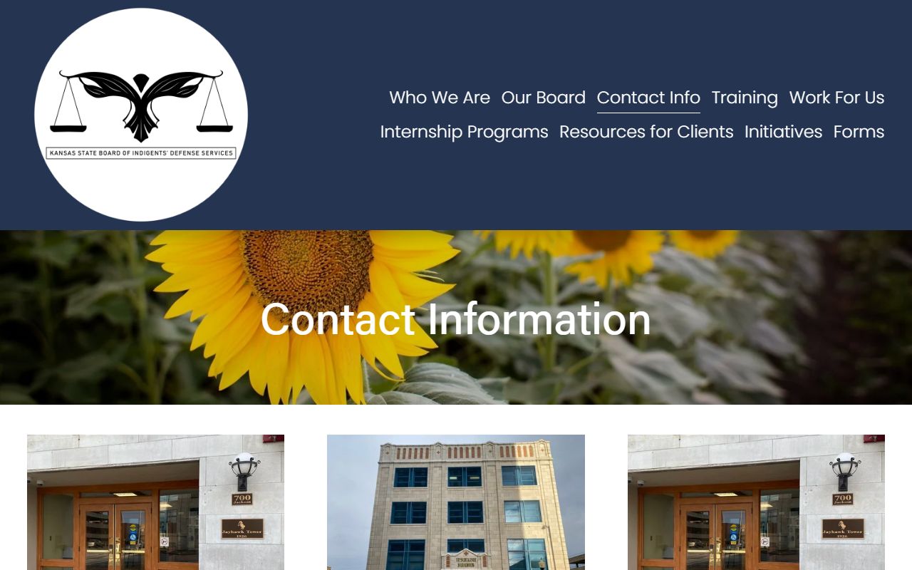 Kansas public defender contact page for the Eleventh Judicial District