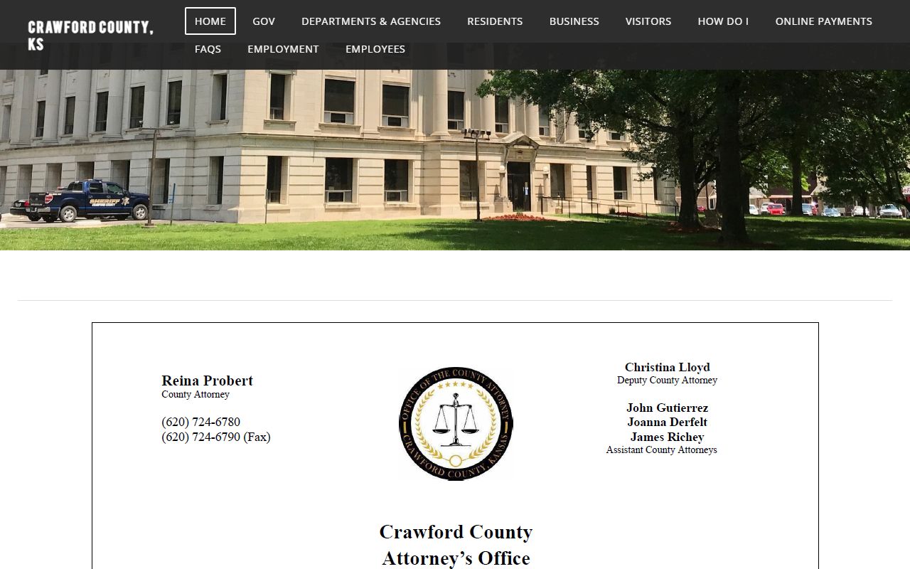 Crawford County court records official county homepage with courthouse and records navigation