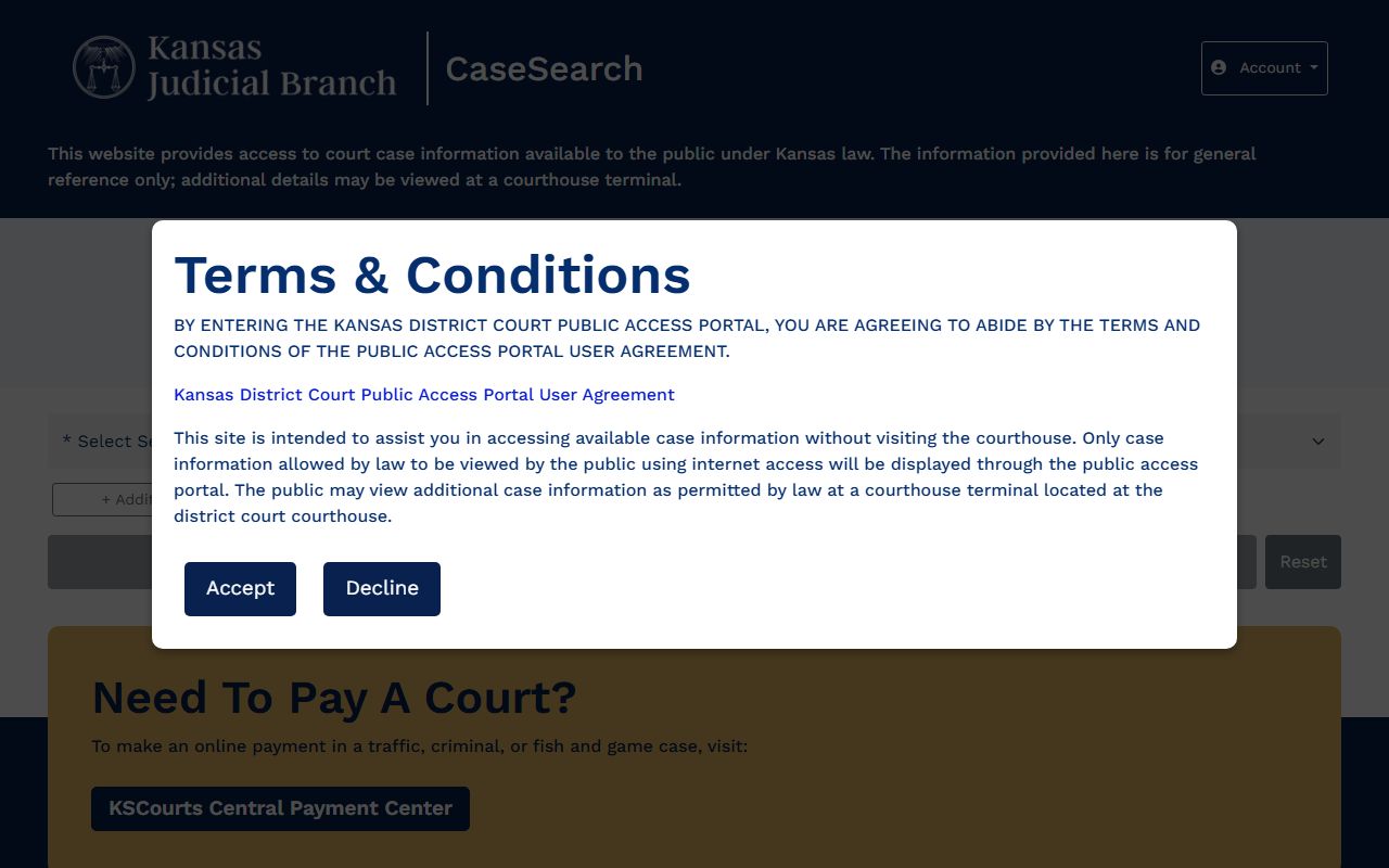 Crawford County court records Kansas CaseSearch portal for District Court lookup