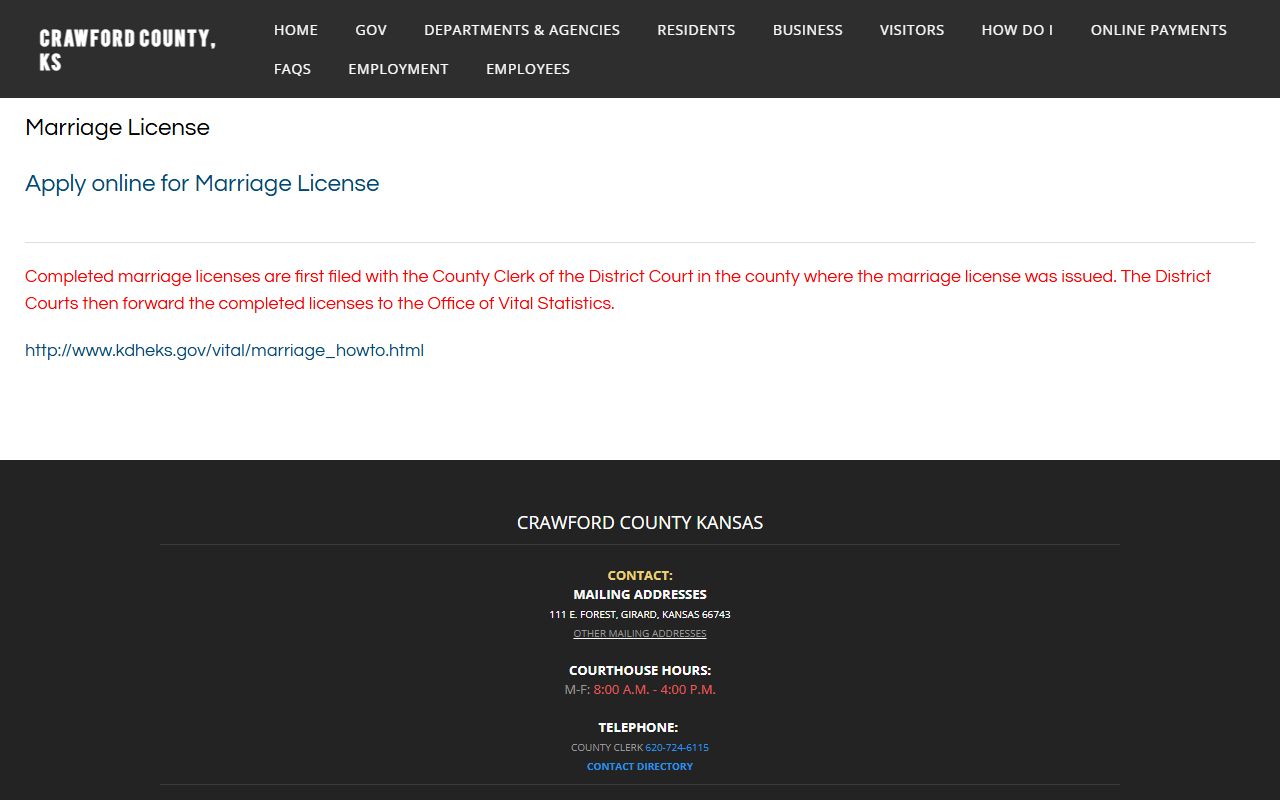 Crawford County marriage records marriage license page