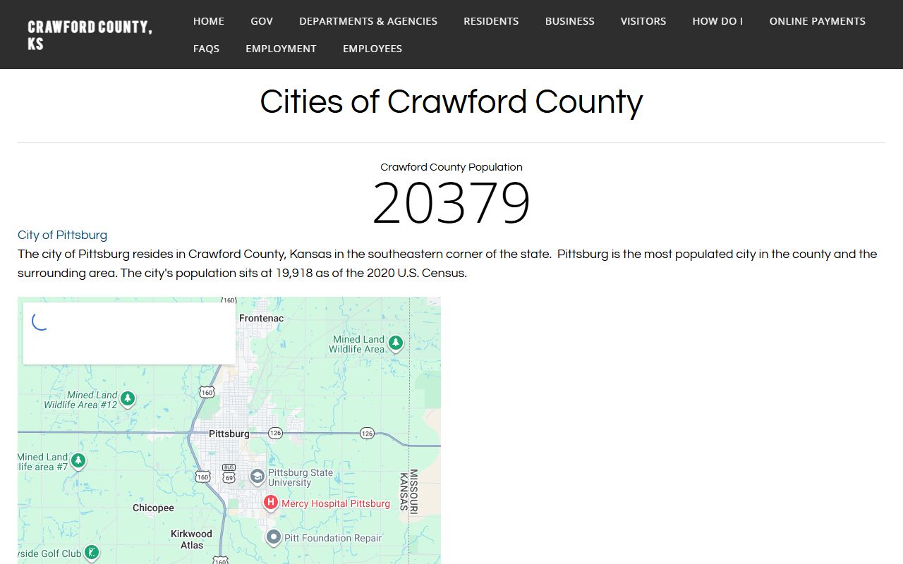 Crawford County probate records Girard and Pittsburg court geography