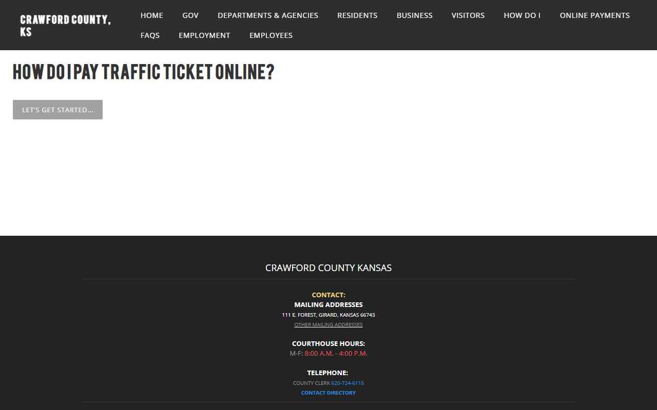 Crawford County traffic court records county traffic ticket payment page