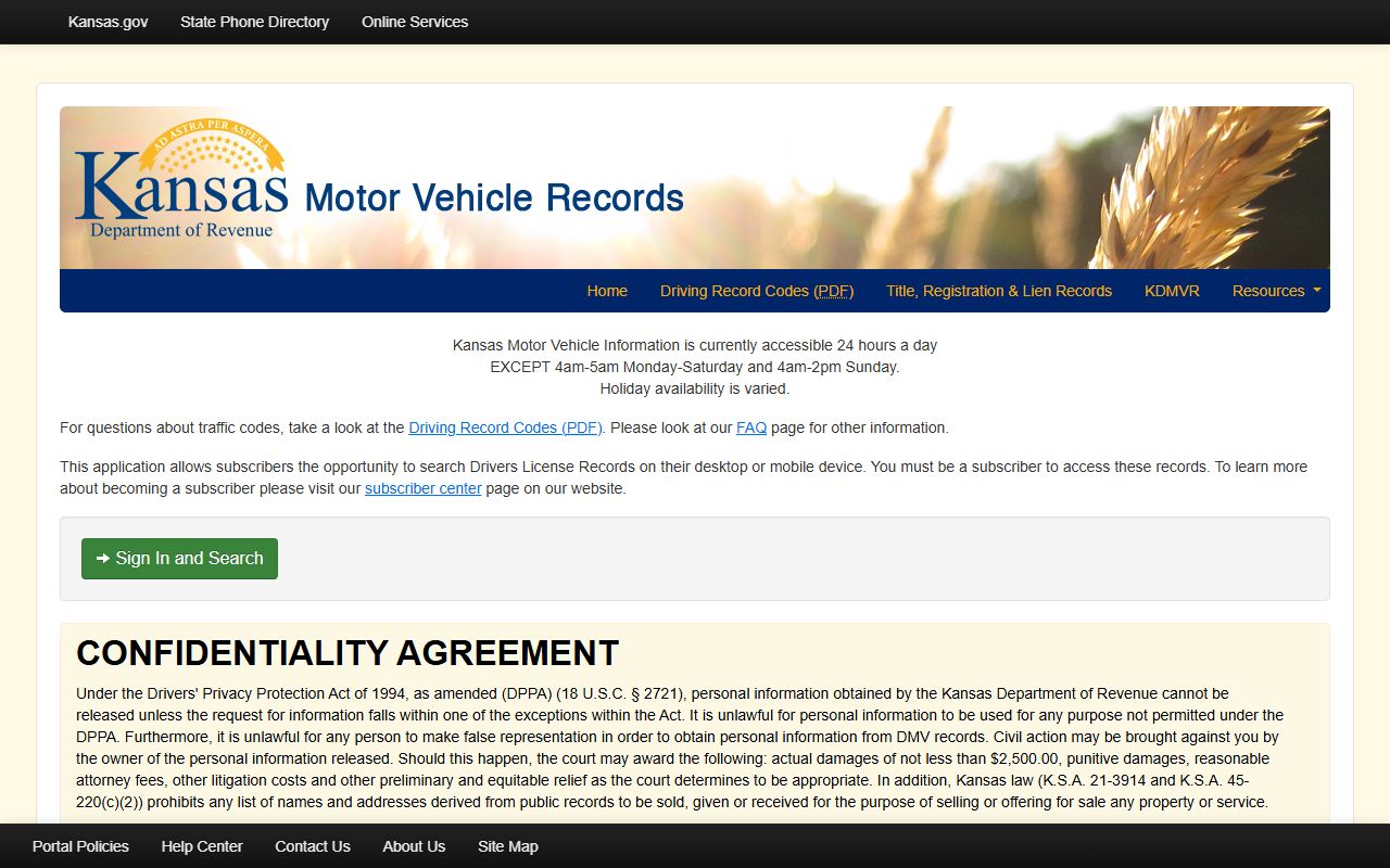 Crawford County traffic court records Kansas motor vehicle records portal