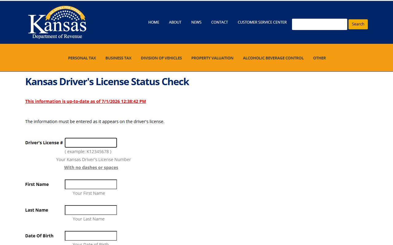 Crawford County traffic court records Kansas driver license status check